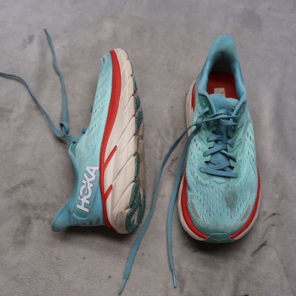 Hoka Womens 8B Running Shoes Blue Clifton 8 Lightweight Cushioned Athletic Jog